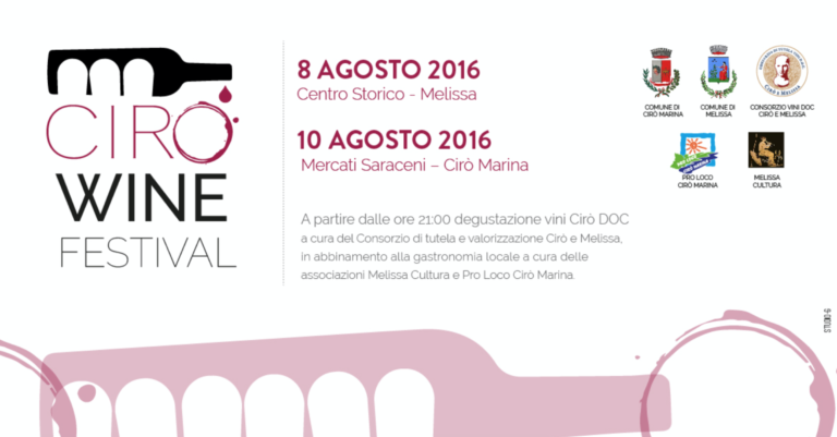 Parte la prima edizione del Cirò Wine Festival – 8/10 agosto 2016